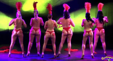 Burlesque women in red thongs #93851769