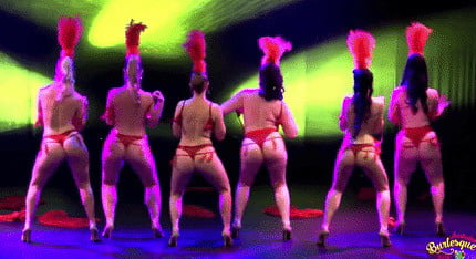 Burlesque women in red thongs #93851774