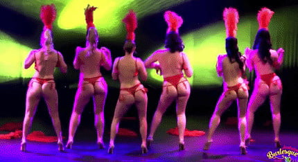 Burlesque women in red thongs #93851787
