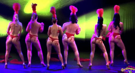 Burlesque women in red thongs #93851807