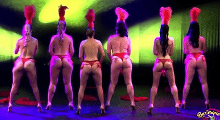 Burlesque women in red thongs #93851851