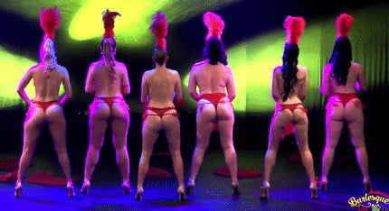 Burlesque women in red thongs #93851863