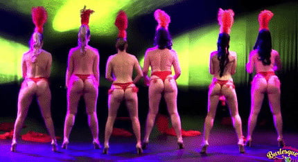 Burlesque women in red thongs #93851890