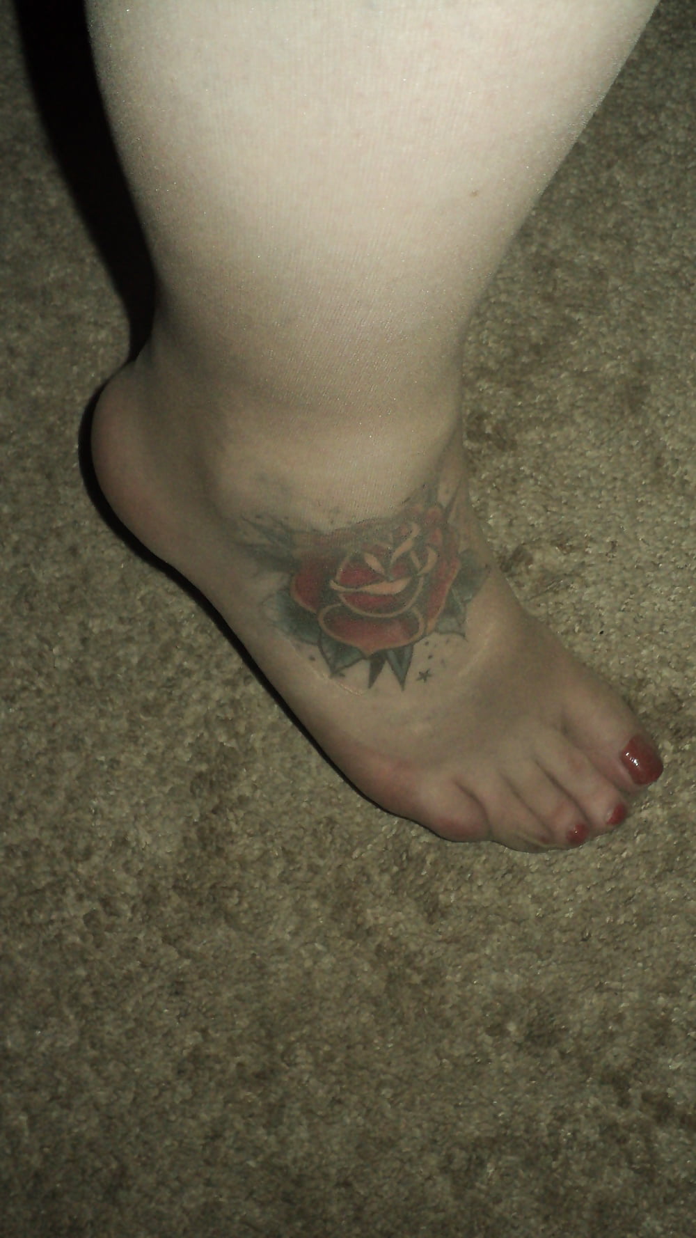 fake foot tattoo nylons heels barefoot  in heels #107130858