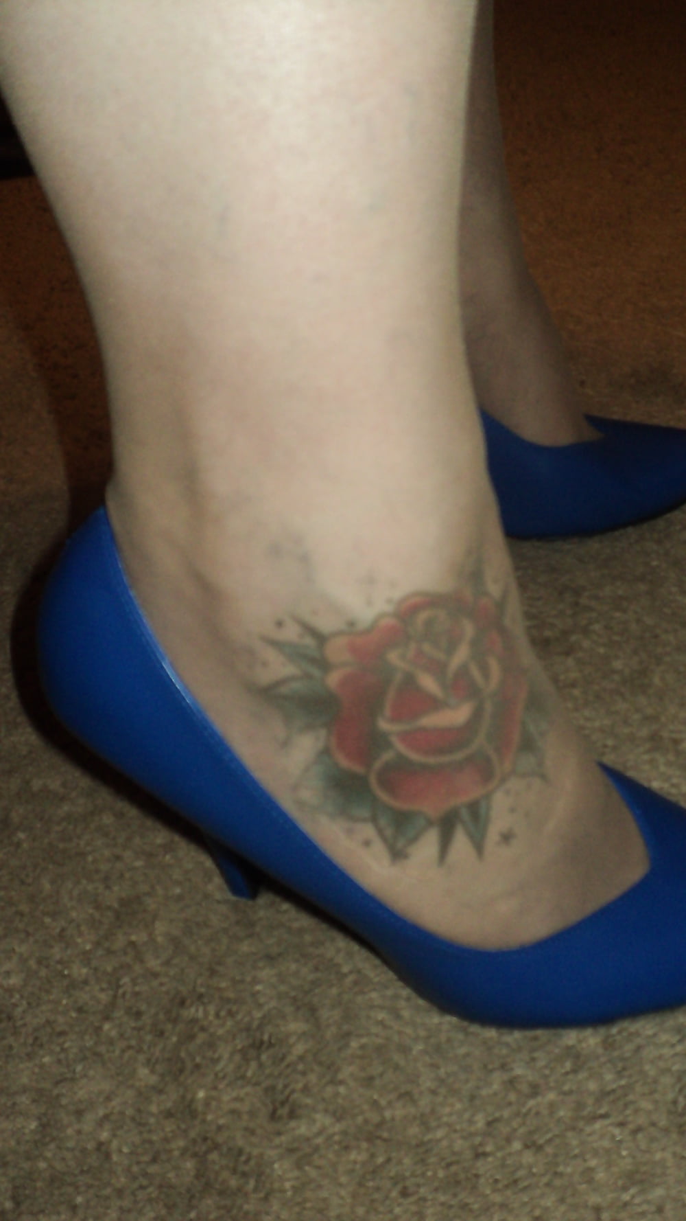 fake foot tattoo nylons heels barefoot  in heels #107130862