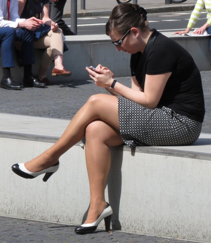 Street Pantyhose - Clueless Euro Bitches on the Streets #97943872