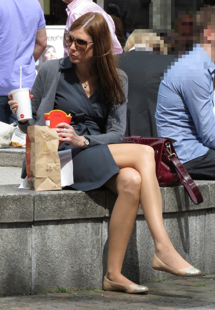 Street Pantyhose - Clueless Euro Bitches on the Streets #97943935