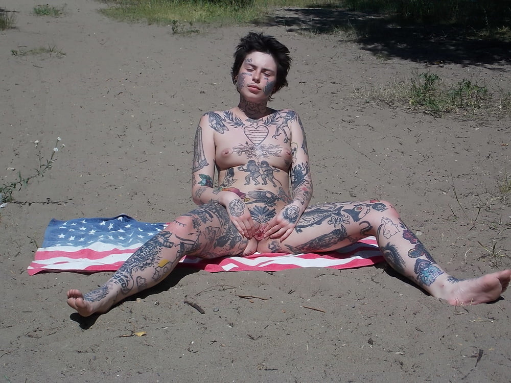 russian tattooed slut on the beach #91458741