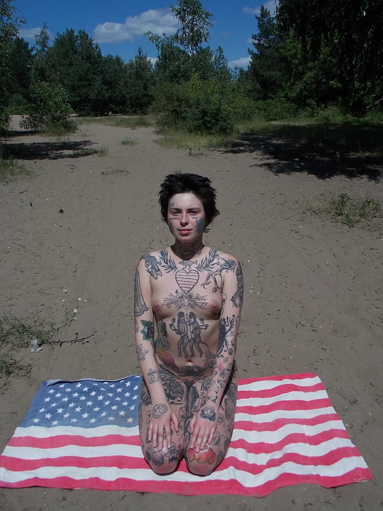 russian tattooed slut on the beach #91458771