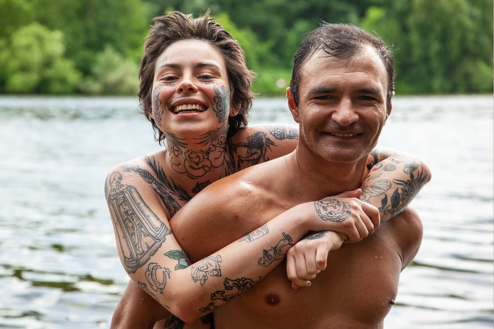russian tattooed slut on the beach #91458781
