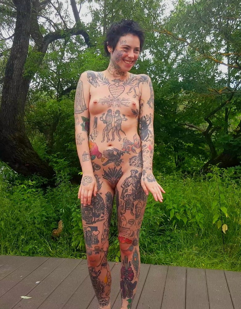 russian tattooed slut on the beach #91458818