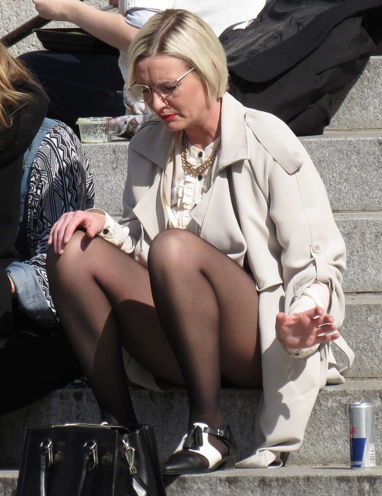 Street Pantyhose - Clueless Euro Bitches on the Streets #99166779