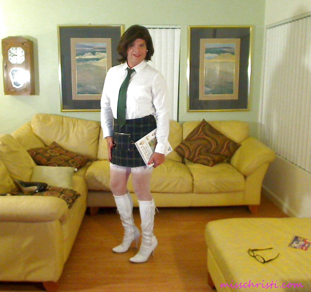 Miss Christi in various corsettes and school girl uniform #107051247