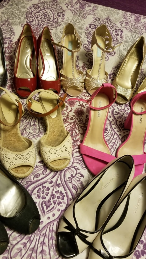 Playing in my shoe closet pretty feet heels flats milf  wife #107233340