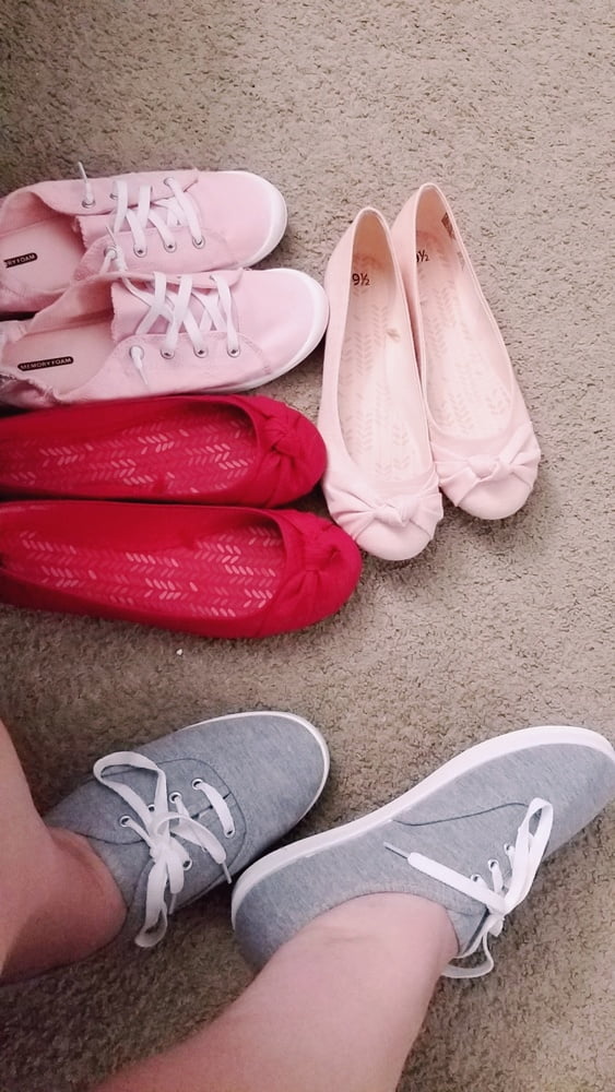 Playing in my shoe closet pretty feet heels flats milf  wife #107233359