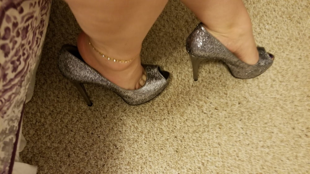 Playing in my shoe closet pretty feet heels flats milf  wife #107233386