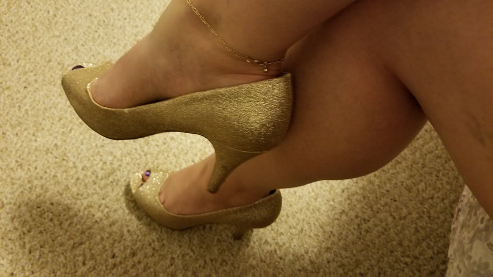Playing in my shoe closet pretty feet heels flats milf  wife #107233412