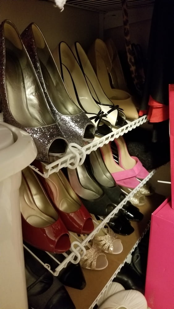 Playing in my shoe closet pretty feet heels flats milf  wife #107233452