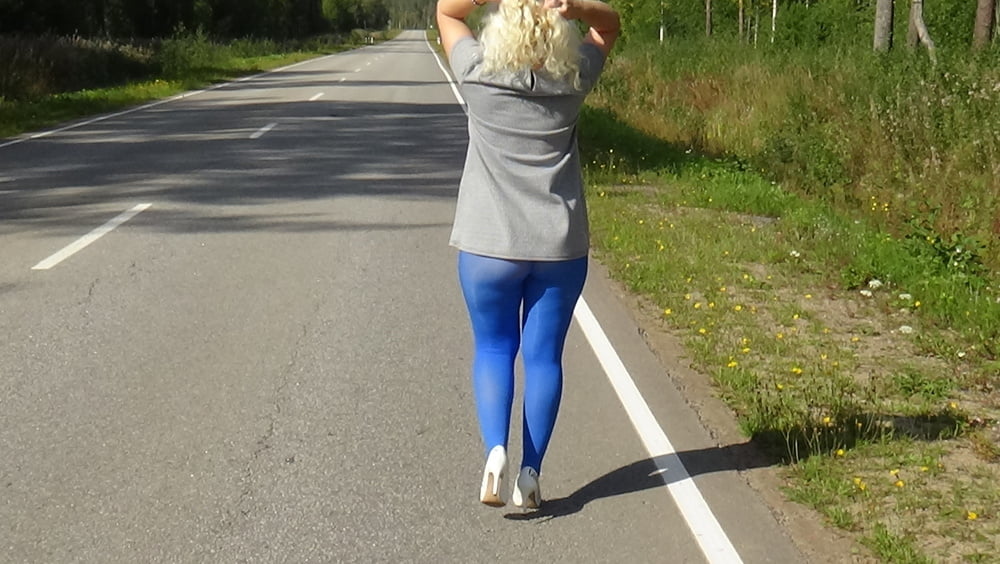 my ass in black pantyhose in nature #107229489