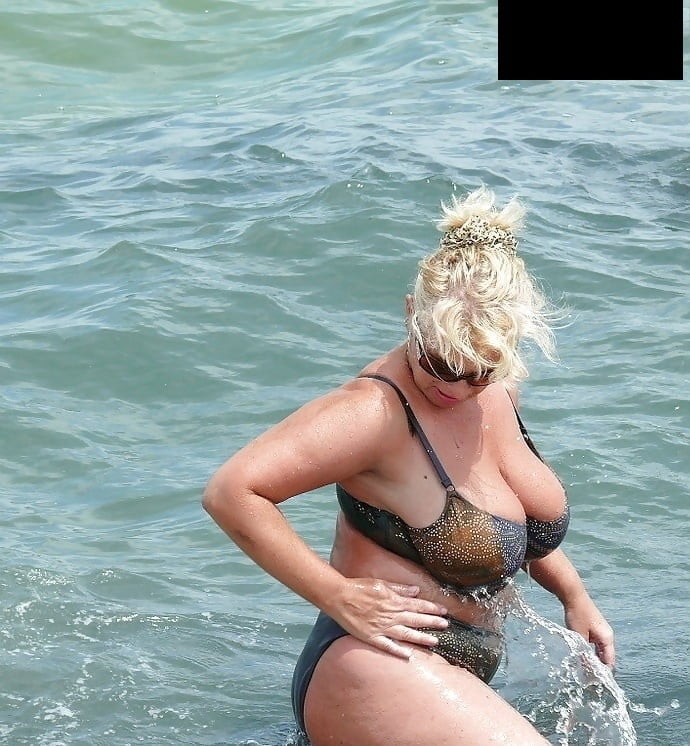 Granny big boobs beach #106464306