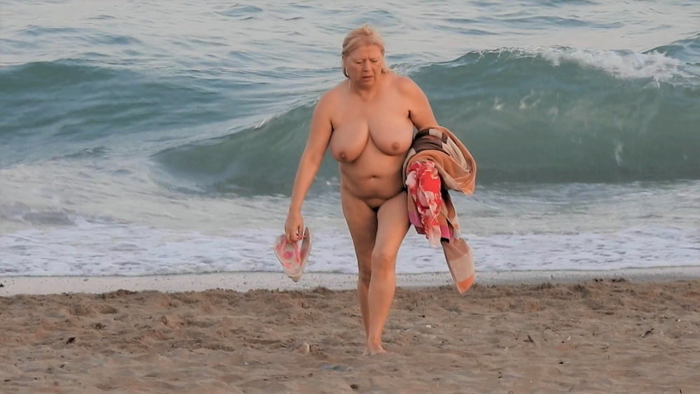 Granny big boobs beach #106464334