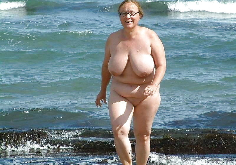 Granny big boobs beach #106464342