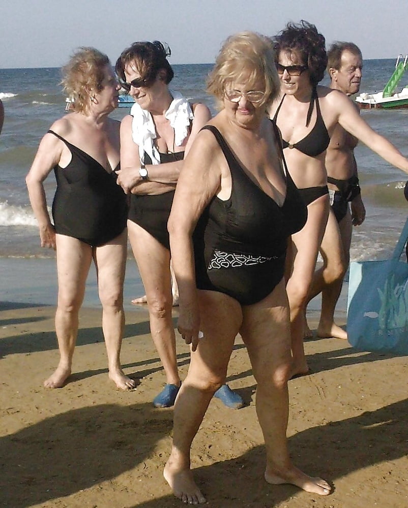 Granny big boobs beach #106464375