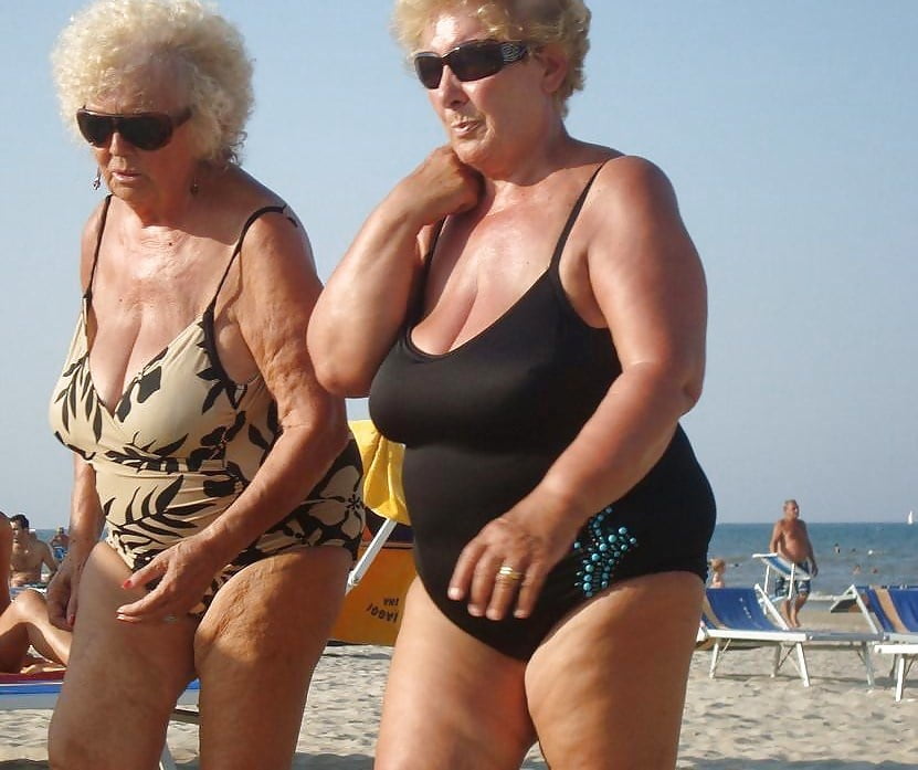 Granny big boobs beach #106464384