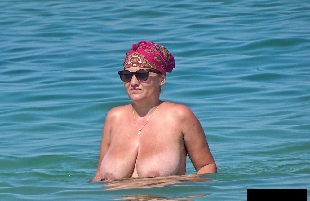 Granny big boobs beach #106464390
