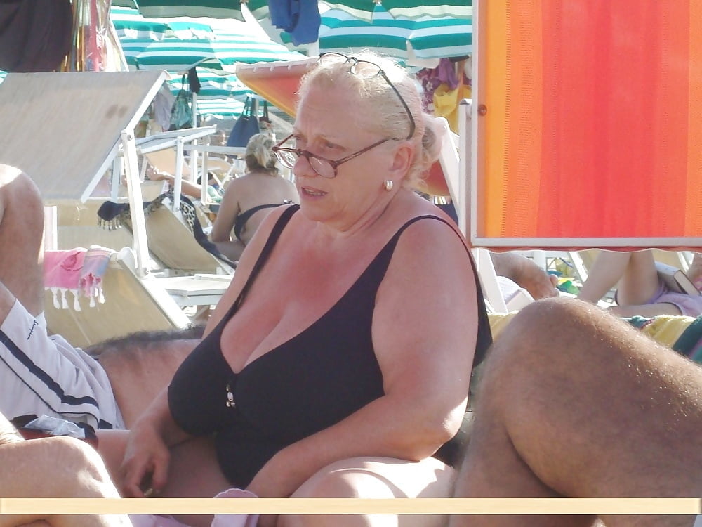 Granny big boobs beach #106464414