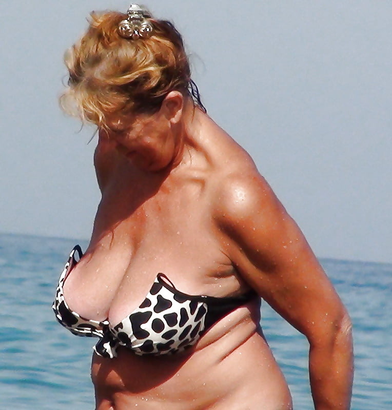 Granny big boobs beach #106464430