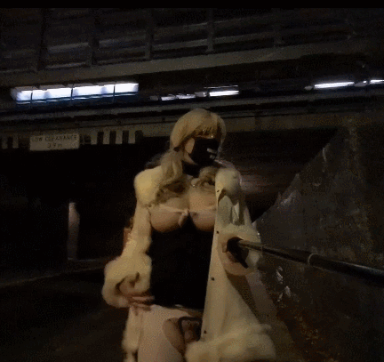 Public flashing in fur and eating my cum #106844754