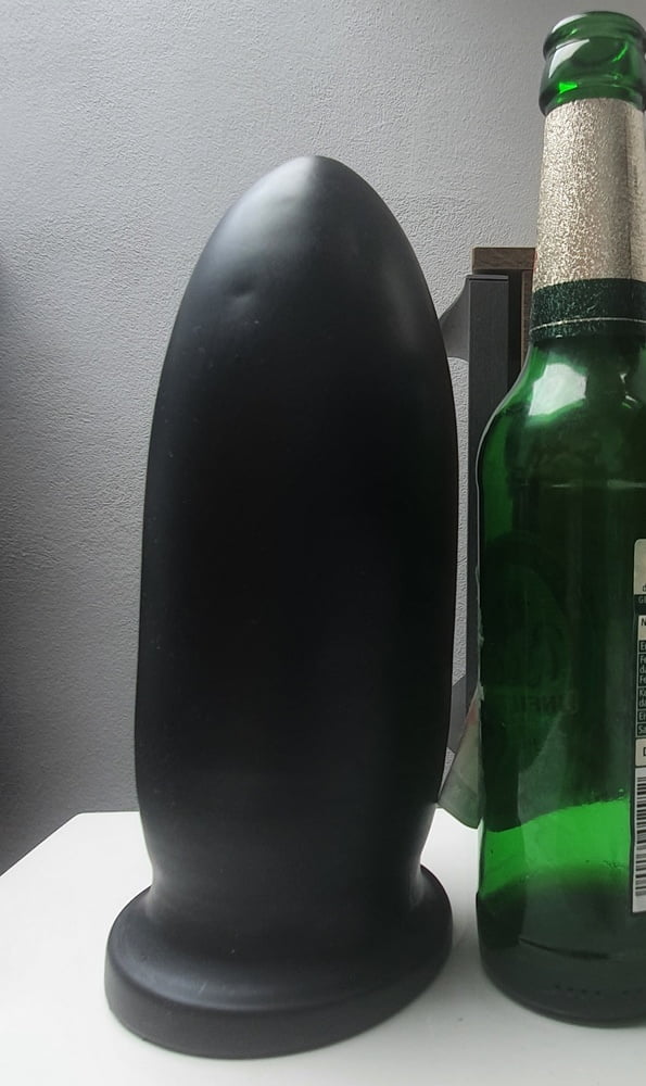 My new monster anal dildo, black,  hard 8cm wide #107180956