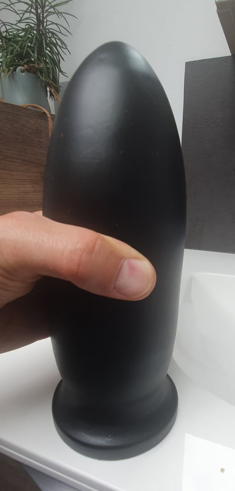 My new monster anal dildo, black,  hard 8cm wide #107180957