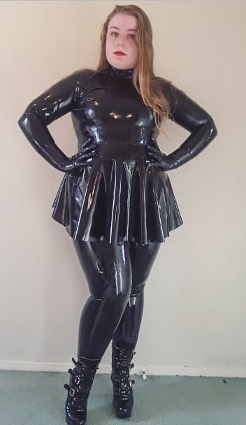 women in latex and rubber #98468937