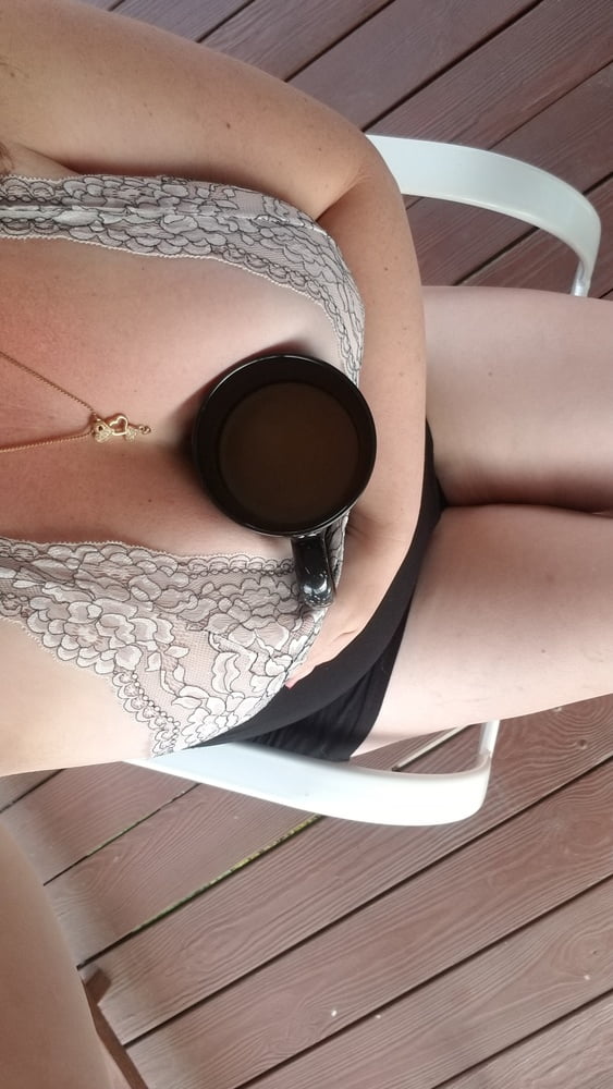Mommy&#039;s morning coffee on the deck housewife milf tease #107164856