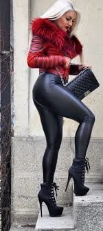 latex pant legging cuir ass  sexy #91672658