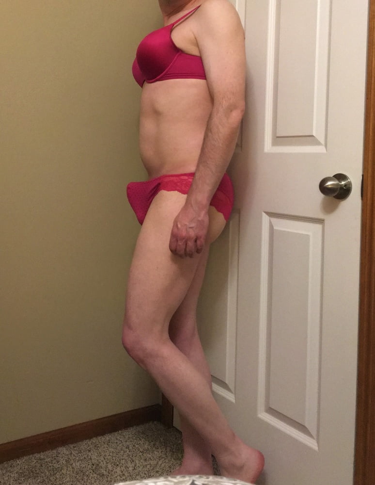 Crossdresser in Little Pink Bra and Panties #107163674