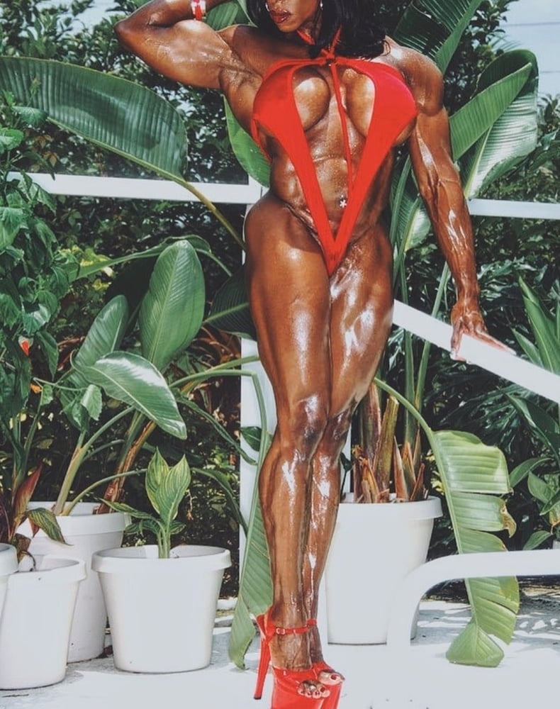Black Beauty! Yvette Oiled Muscles Are So Sexy! #106303369