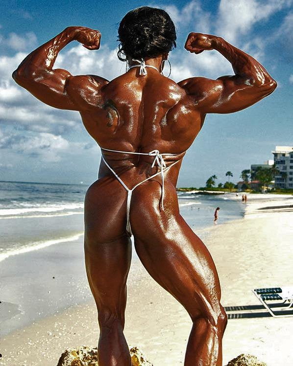 Black Beauty! Yvette Oiled Muscles Are So Sexy! #106303384