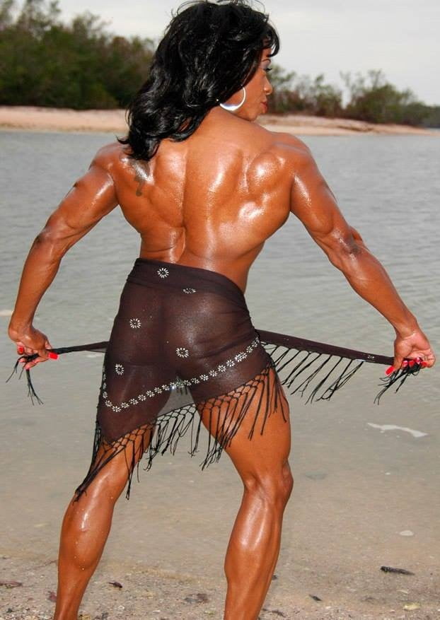Black Beauty! Yvette Oiled Muscles Are So Sexy! #106303387