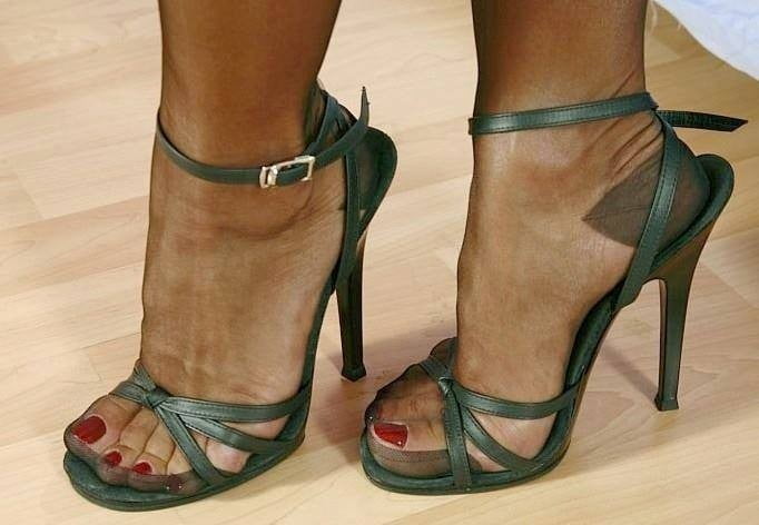 I love high heels in nylon feet #91369682