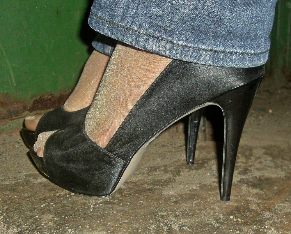 I love high heels in nylon feet #91369936