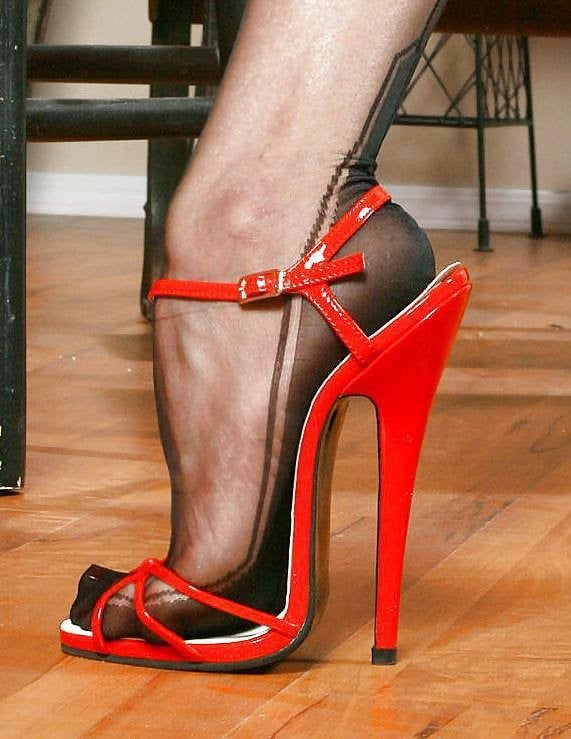 I love high heels in nylon feet #91369966