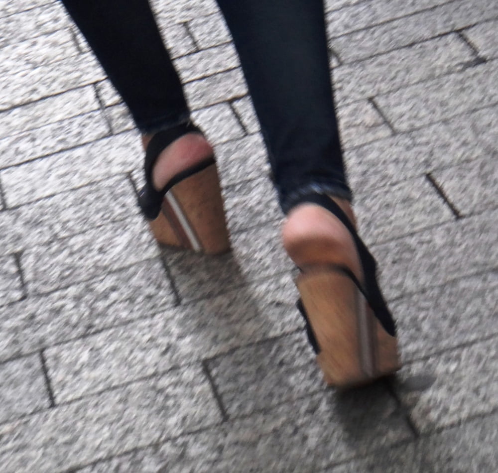 Candid hot mature in slingback wedges high heels #80481708
