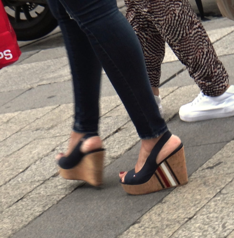 Candid hot mature in slingback wedges high heels #80481735