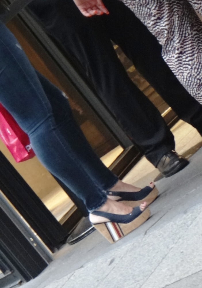 Candid hot mature in slingback wedges high heels #80481768