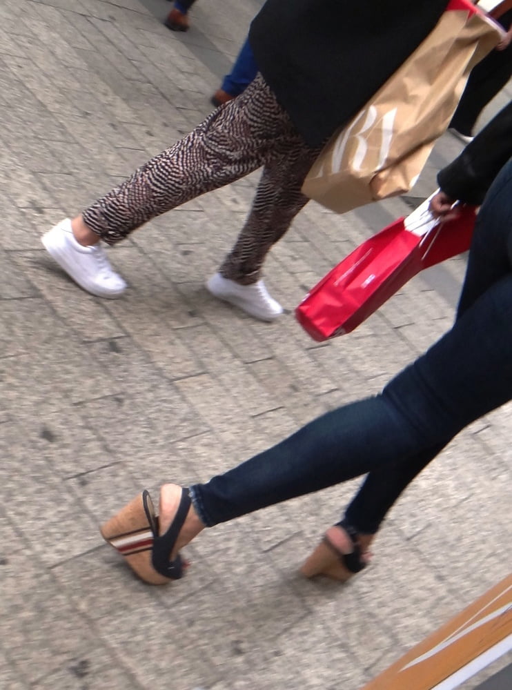 Candid hot mature in slingback wedges high heels #80481774