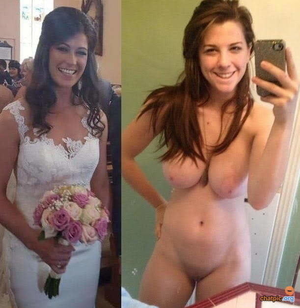 Wedding day brides dressed undressed on off ready to fuck #81389558