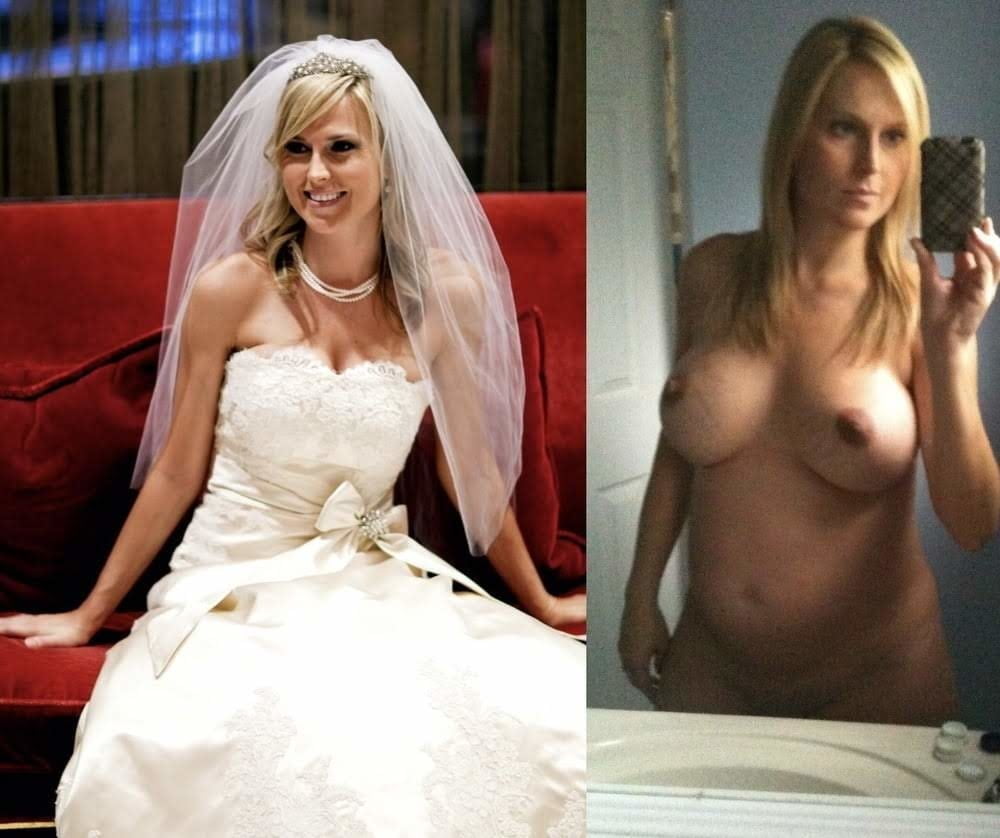 Wedding day brides dressed undressed on off ready to fuck #81389575